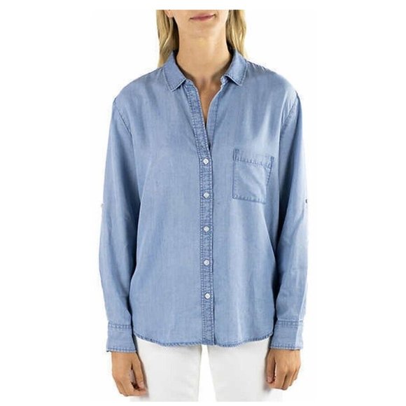 NWT Jach's New York Womens Long Sleeve Button Down Shirt Blue Size XS $65 3HL138 - Picture 4 of 4
